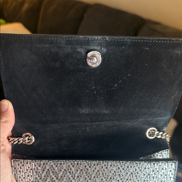 Saint Laurent Silver and Black Chain Bag - Picture 6 of 14